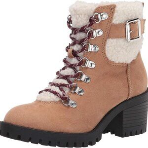 Madden Girl Hayess Faux-Fur Lug Sole Hiker Booties
